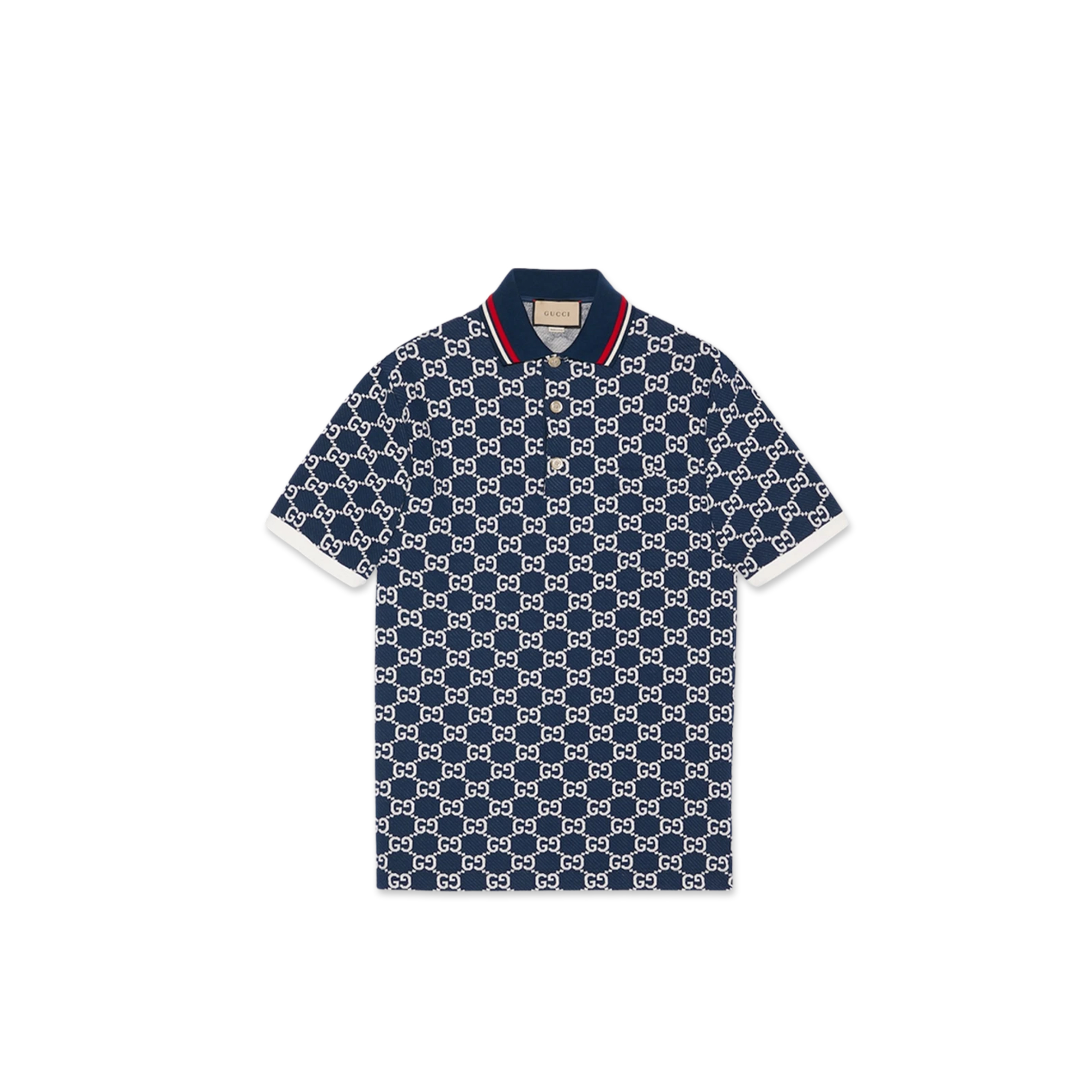 GUCCI GG COTTON JERSEY JACQUARD POLO SHIRT